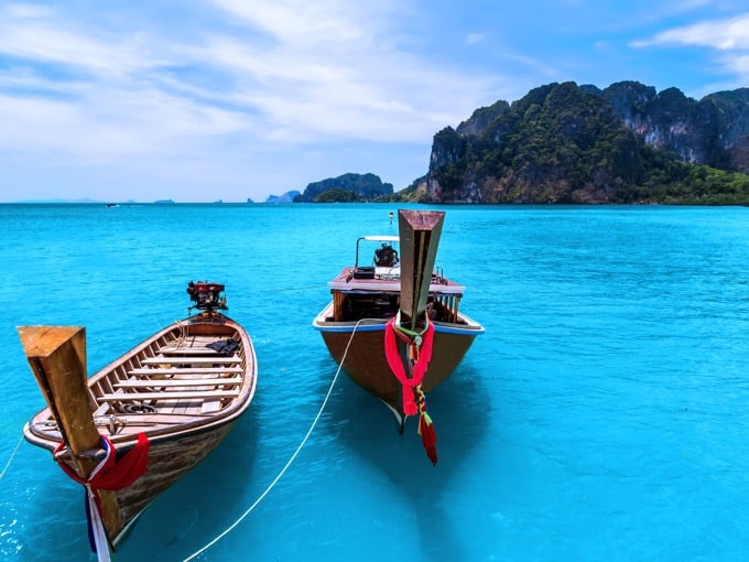 Two longtail Thailand boats