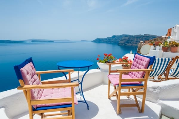 Table and Chairs overlooking the sea